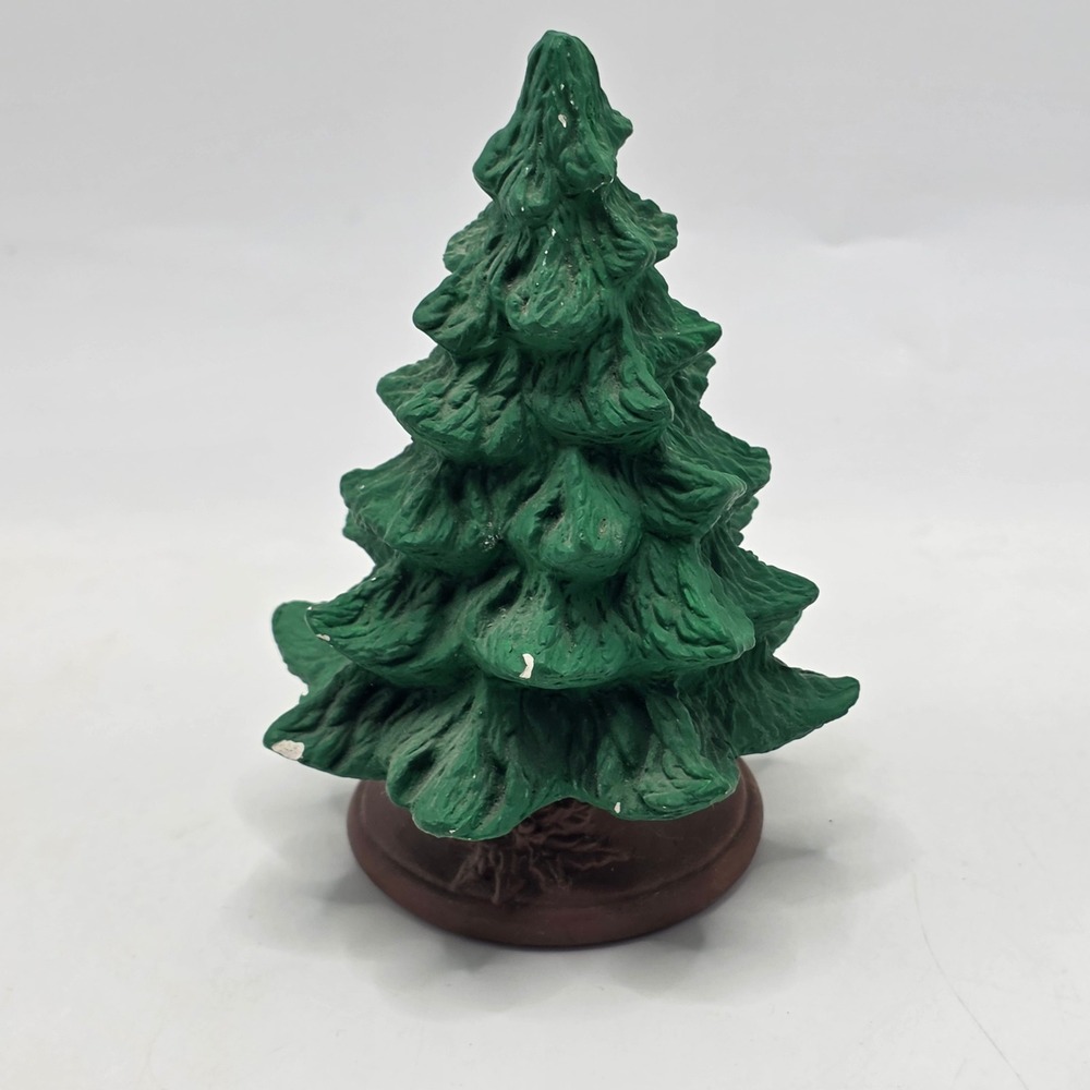 Ceramic Christmas Tree Miniature Green Evergreen Holly Base Mold 1152